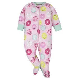 Onesies Baby Girl Donut Print Sweet Treat Sleep N' Play Size 0-3 Months